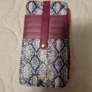 Kedzie Burgundy and Snake Print Women's Wallet
